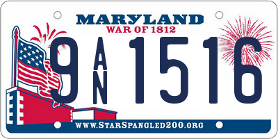 MD license plate 9AN1516