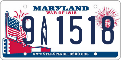 MD license plate 9AN1518