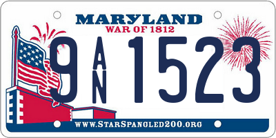 MD license plate 9AN1523