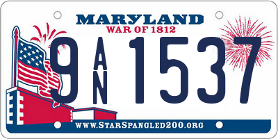 MD license plate 9AN1537