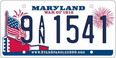 MD license plate 9AN1541