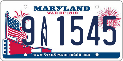 MD license plate 9AN1545