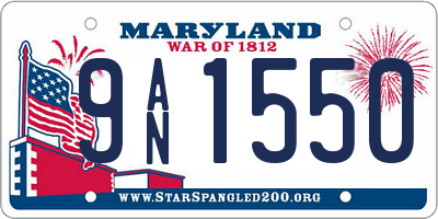 MD license plate 9AN1550