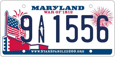 MD license plate 9AN1556