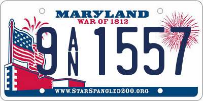 MD license plate 9AN1557