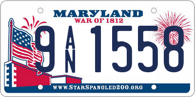 MD license plate 9AN1558