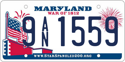 MD license plate 9AN1559