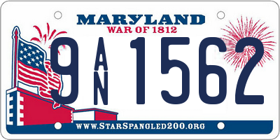 MD license plate 9AN1562