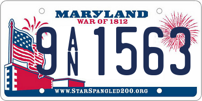 MD license plate 9AN1563