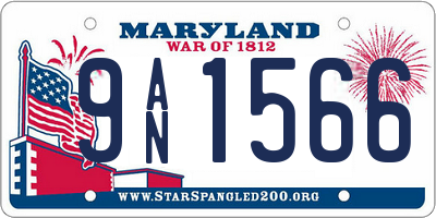 MD license plate 9AN1566