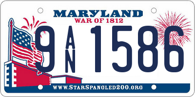 MD license plate 9AN1586