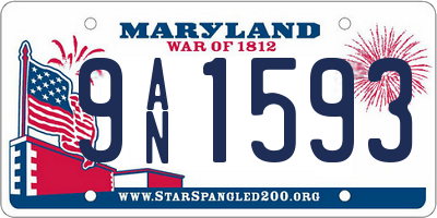 MD license plate 9AN1593