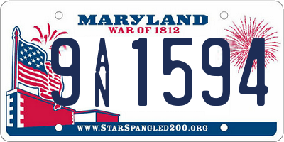 MD license plate 9AN1594
