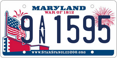 MD license plate 9AN1595