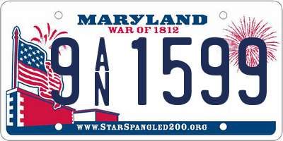 MD license plate 9AN1599