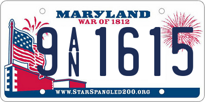 MD license plate 9AN1615