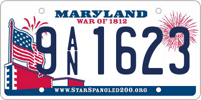 MD license plate 9AN1623