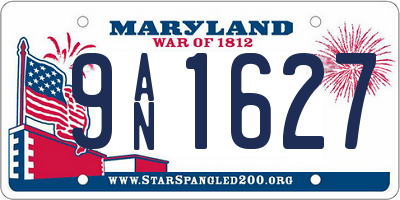 MD license plate 9AN1627