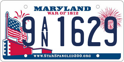 MD license plate 9AN1629