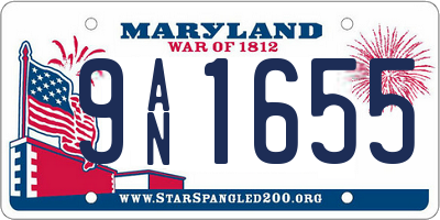 MD license plate 9AN1655