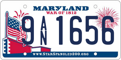 MD license plate 9AN1656