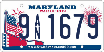 MD license plate 9AN1679
