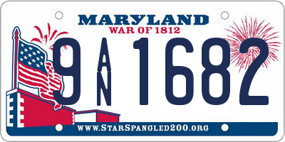 MD license plate 9AN1682