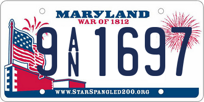 MD license plate 9AN1697