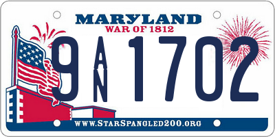 MD license plate 9AN1702
