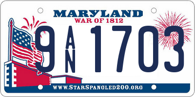 MD license plate 9AN1703
