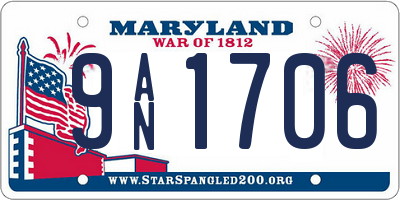 MD license plate 9AN1706