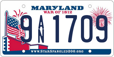 MD license plate 9AN1709