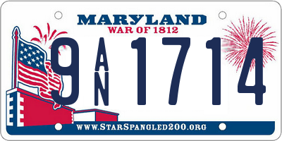 MD license plate 9AN1714