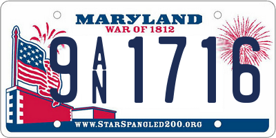 MD license plate 9AN1716