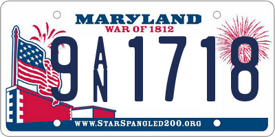 MD license plate 9AN1718
