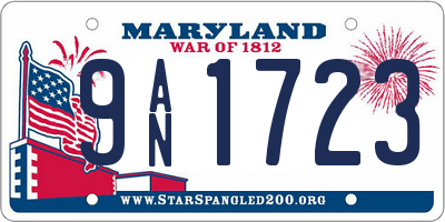 MD license plate 9AN1723