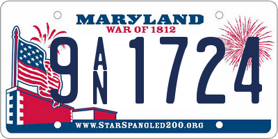MD license plate 9AN1724