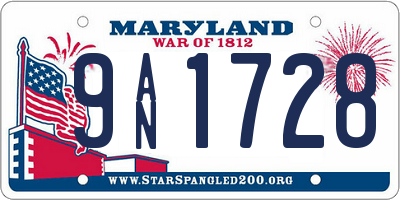 MD license plate 9AN1728