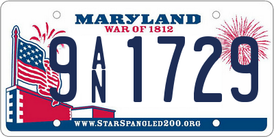 MD license plate 9AN1729