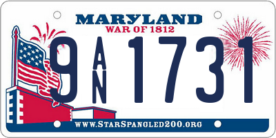 MD license plate 9AN1731