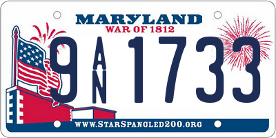MD license plate 9AN1733