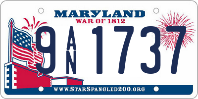 MD license plate 9AN1737