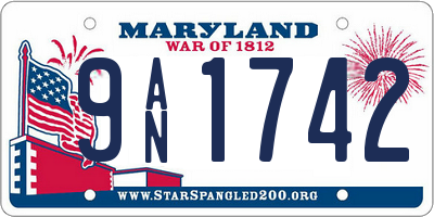MD license plate 9AN1742