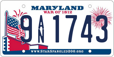 MD license plate 9AN1743
