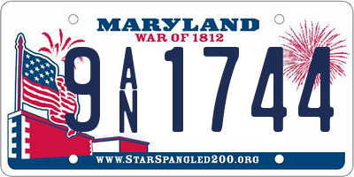 MD license plate 9AN1744