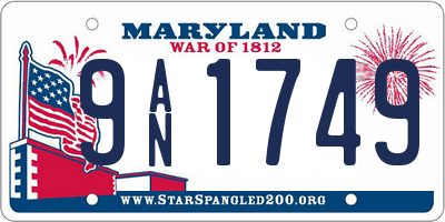 MD license plate 9AN1749