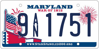 MD license plate 9AN1751