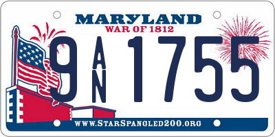MD license plate 9AN1755