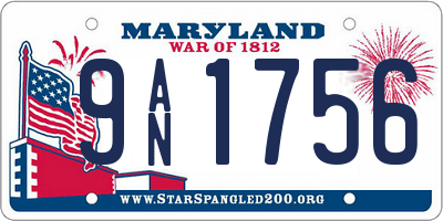 MD license plate 9AN1756