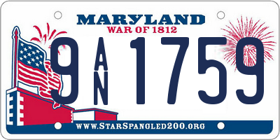 MD license plate 9AN1759
